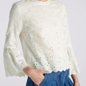 Ulla Johnson White Eyelet Grace Blouse